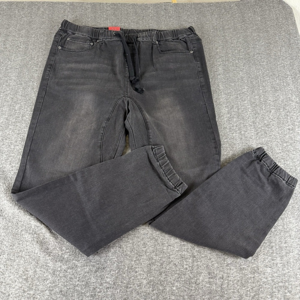 Victorious LA Black Denim Jogger Jeans Men's 3XL Elastic Waist Drawstring NWT